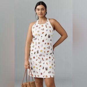 Anthropologie Maeve white embroidered food print mini dress